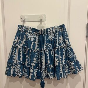 Zara Blue and White Patterned Skirt